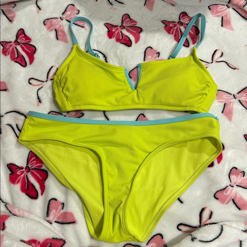 No Boundaries Lime Green Bikini Set